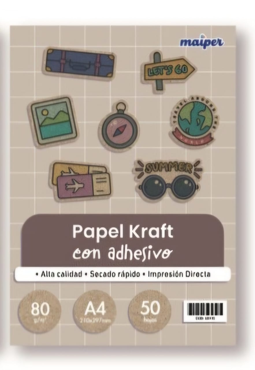 Papel Kraft con Adhesivo