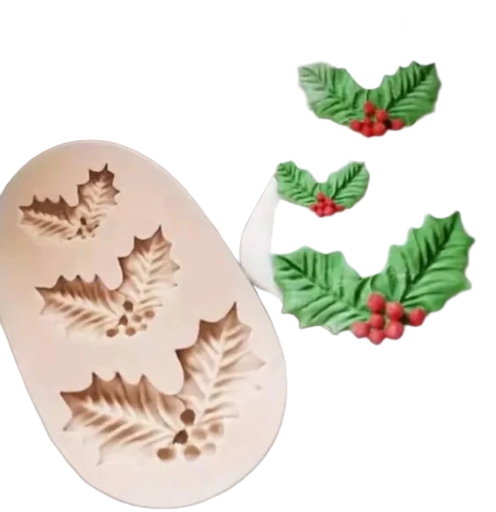 Molde de silicona muérdagos navideños