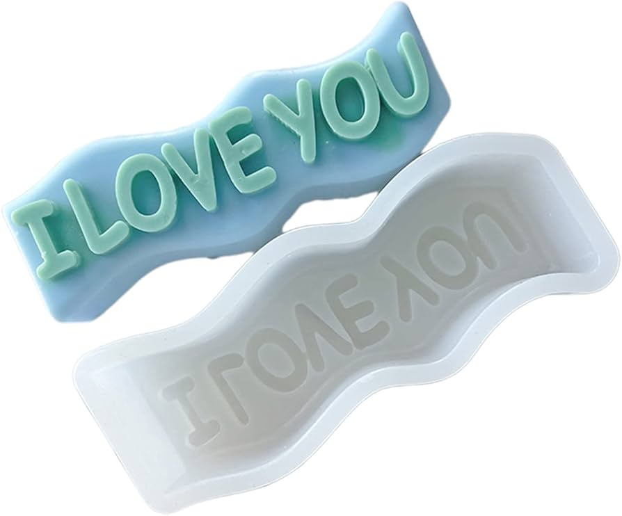 Molde ondulado con frase I LOVE YOU