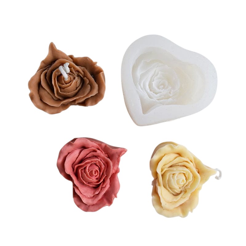 Molde de corazón en forma de rosa