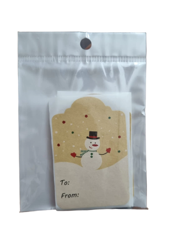 Etiquetas Navideñas de Muñeco de Nieve