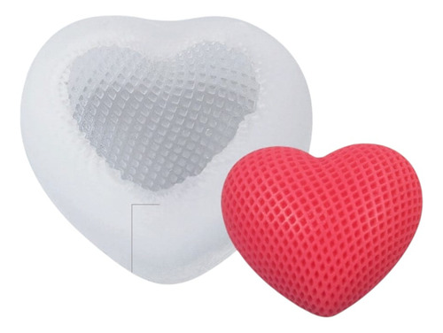 Molde de Silicona Corazón Tejido – Tamaño Mediano