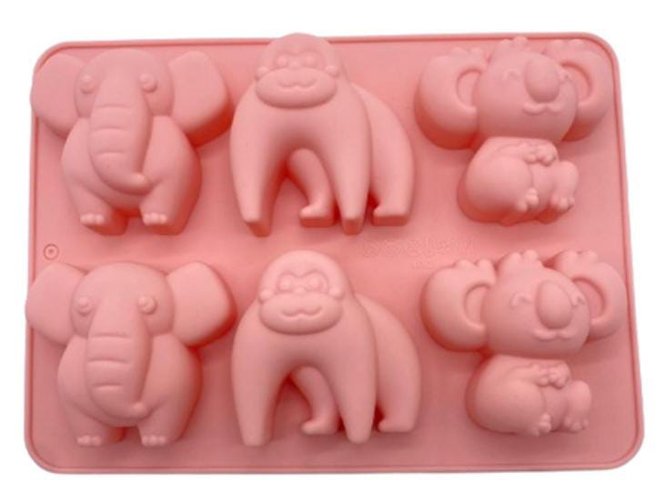Molde de Silicona Animales – Elefante, Gorila y Koala