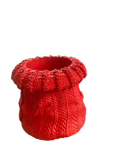 Maceta decorativa tejida