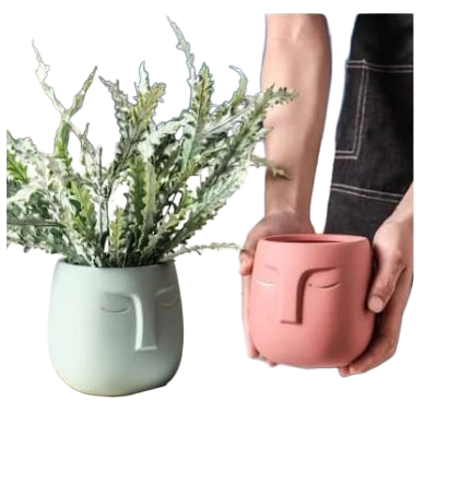 Molde de maceta con rostro