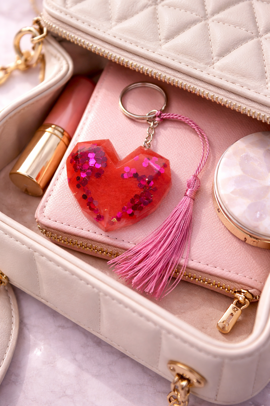 Heart Resin Keychain
