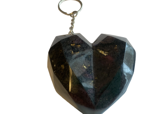 Geometric Heart Stone Keychain