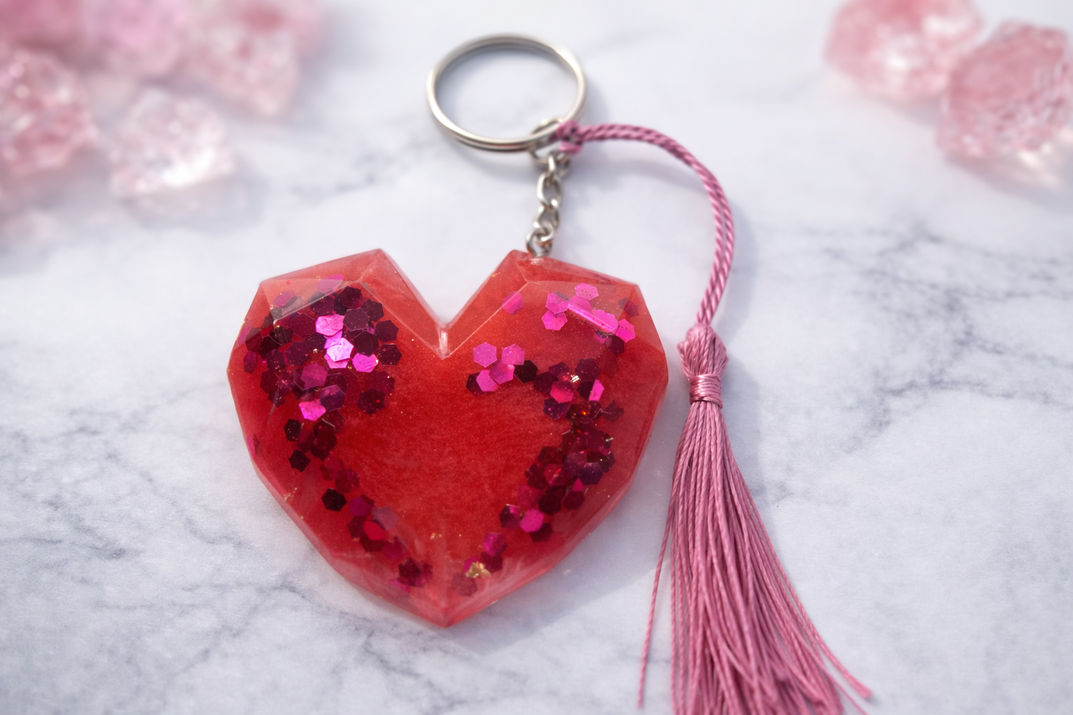 Heart Resin Keychain
