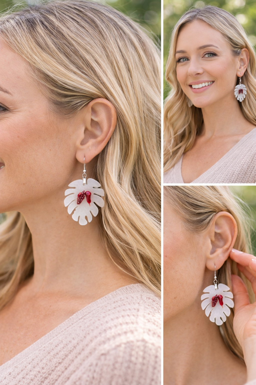 Monstera Leaf Drop Earrings