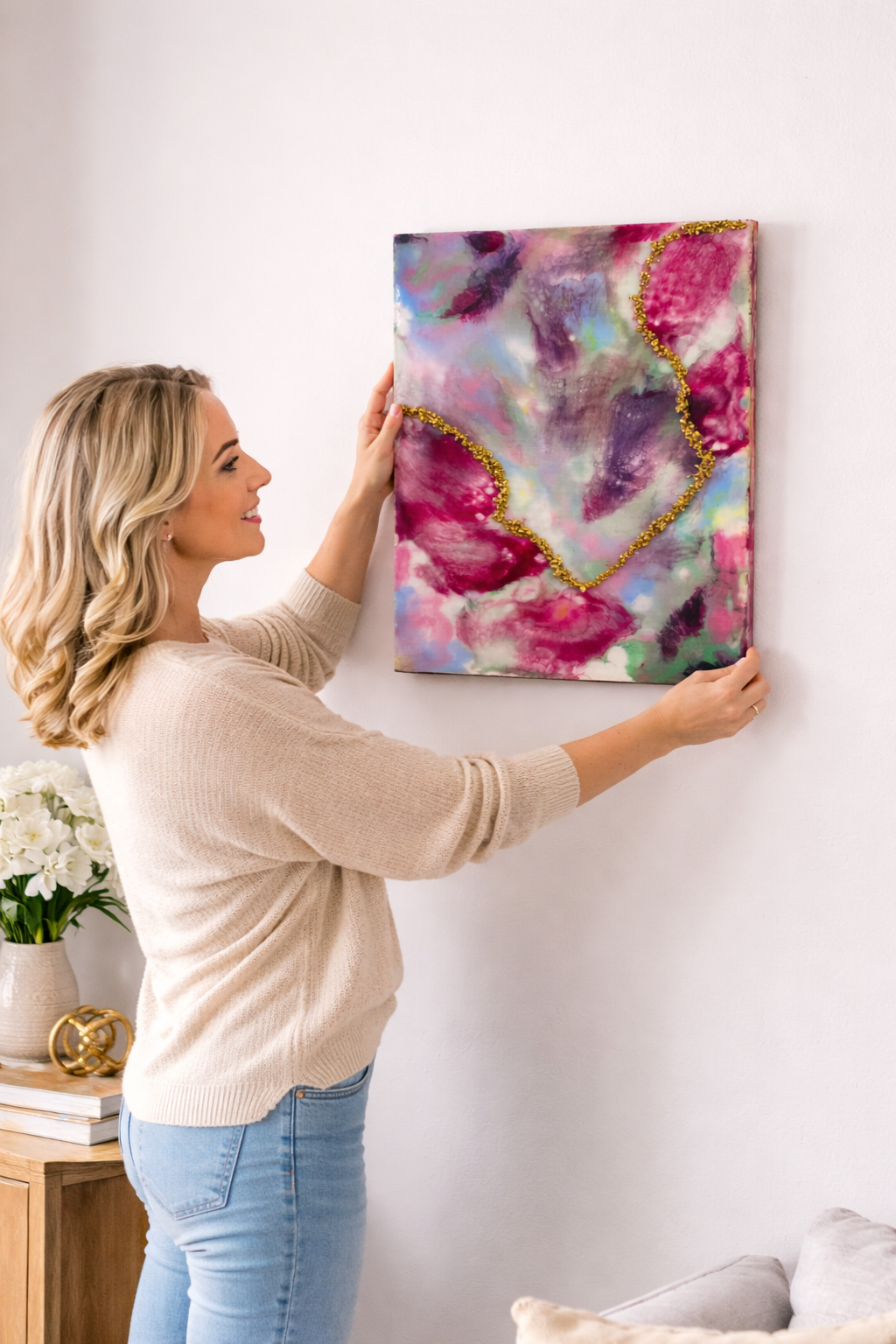 Heart of Gold Abstract Resin Art