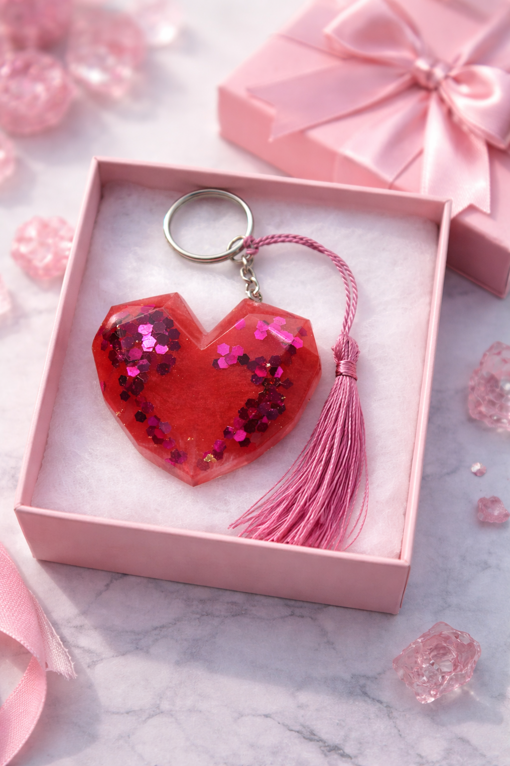 Heart Resin Keychain