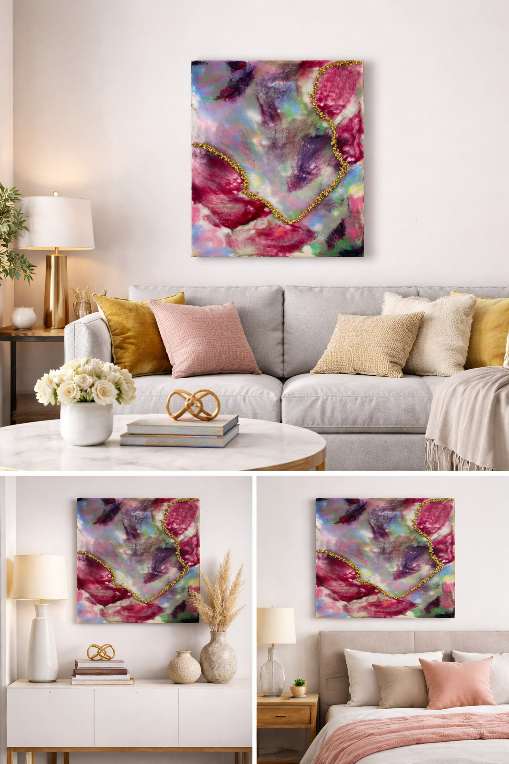 Heart of Gold Abstract Resin Art