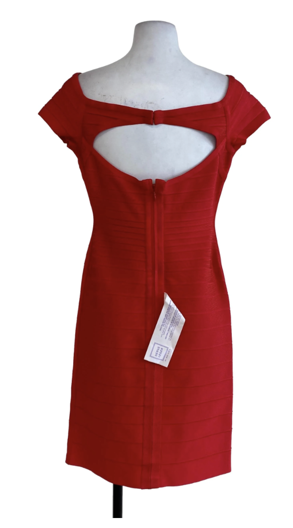 Herve Leger Red Cutout Bodycon Dress