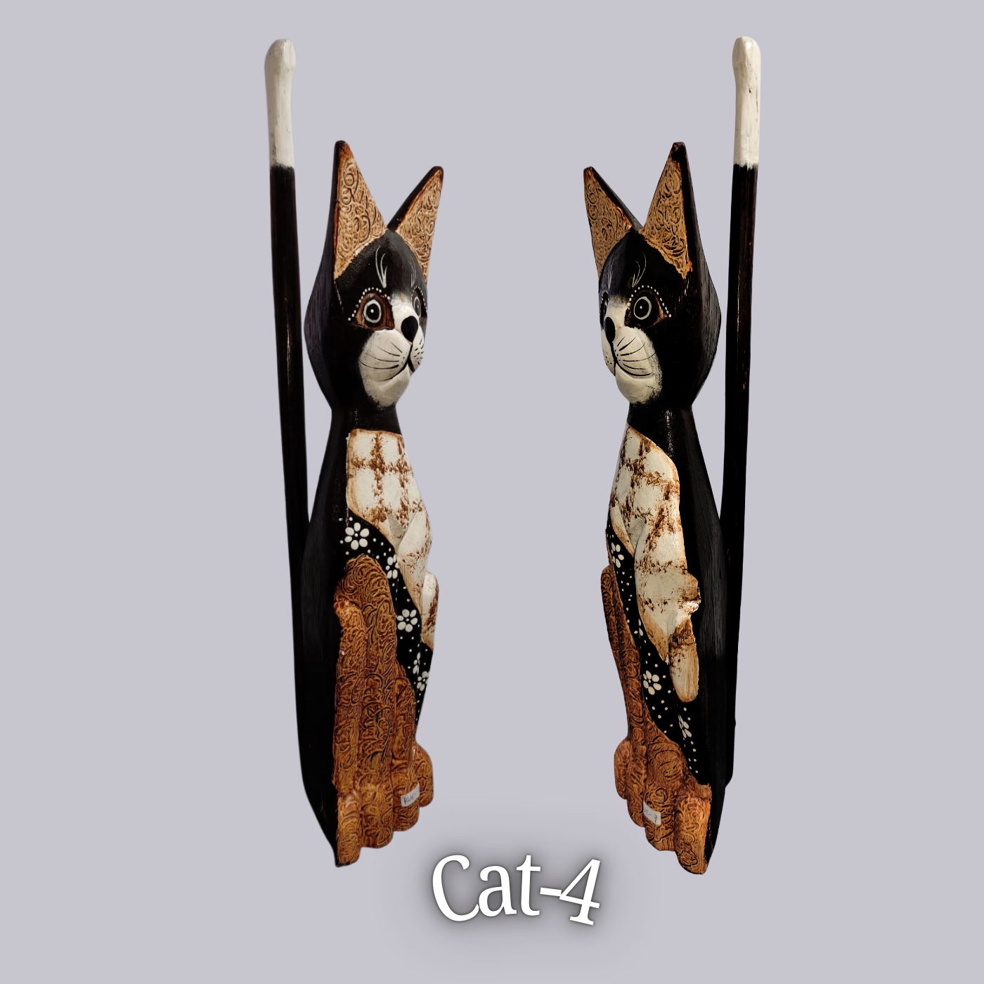Handcrafted Wooden Cat Figurine