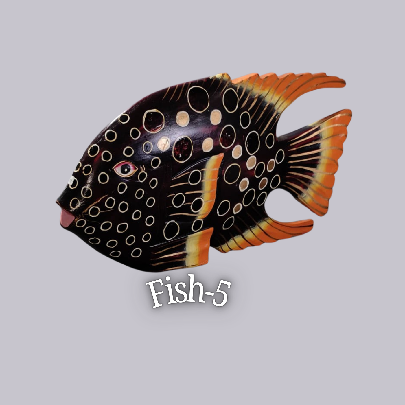 Wooden Painted Fish Decor