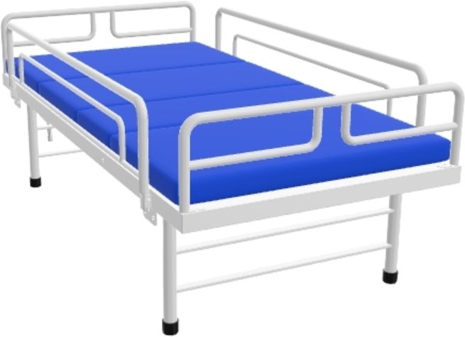 Two Handle - Full Fowler Bed with Mattress-Collapsible side railings- Size (6 by 3 by 1.5)ft