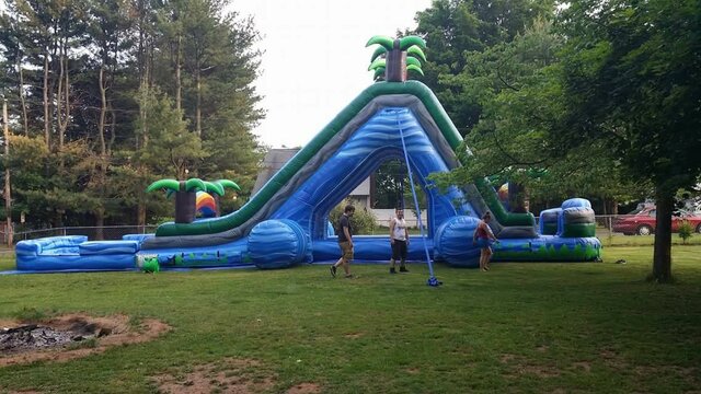 Tropical Inflatable Water Slide