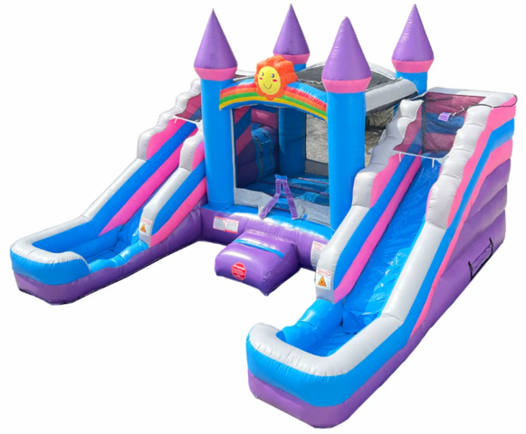  Princess Castle Bounce House with 2 Water Slides