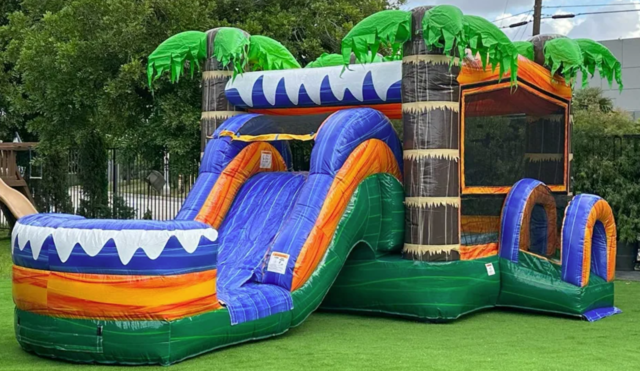  Palm Tree Bounce House with Water Slide