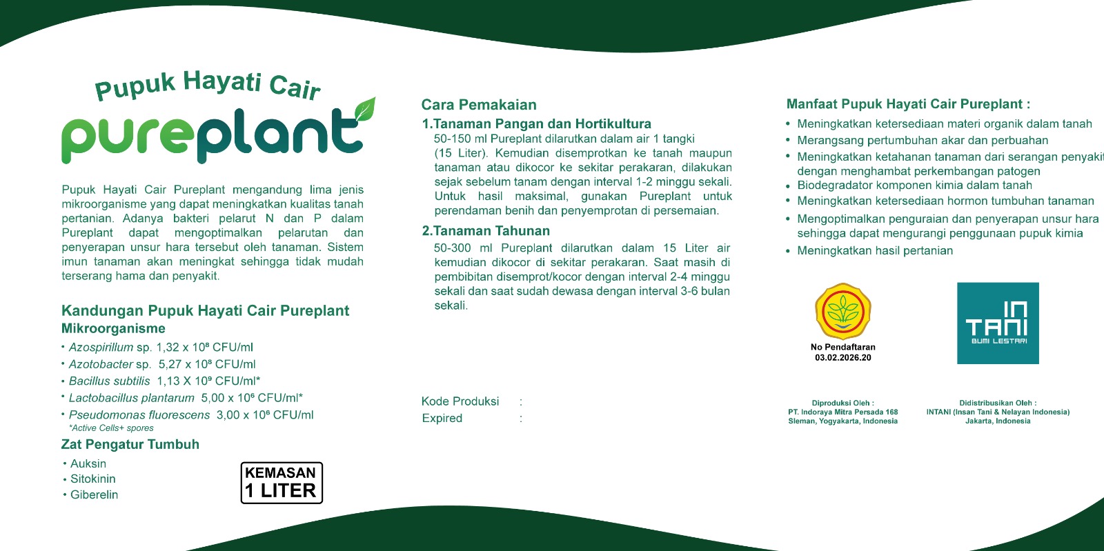 Pupuk Hayati Cair PUREPLANT