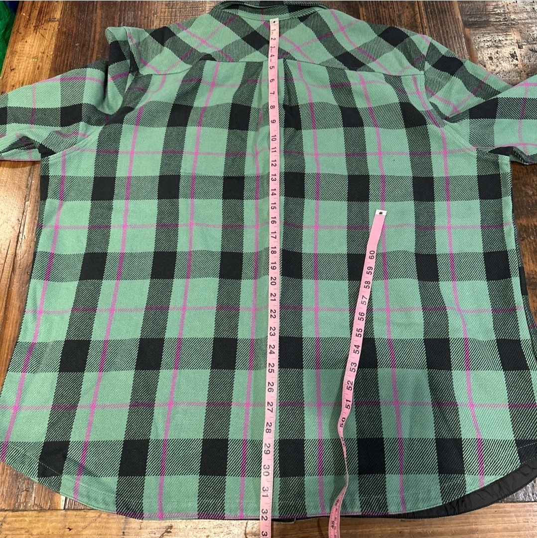 The North Face Shirt Jacket Heavyweight Green Plaid Cotton Shacket Men’s 3XL