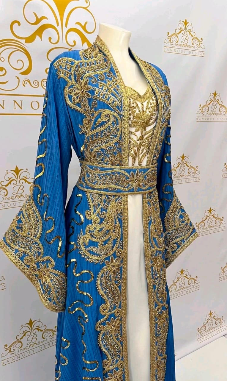 Kaftan Dress 3Pc Golden