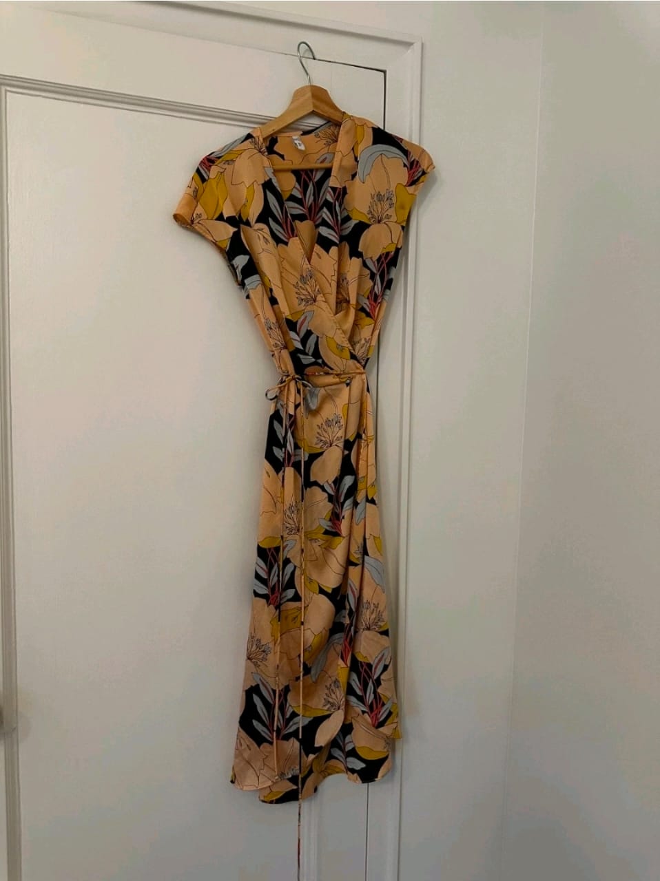 wrap Dress with Bold Floral Design