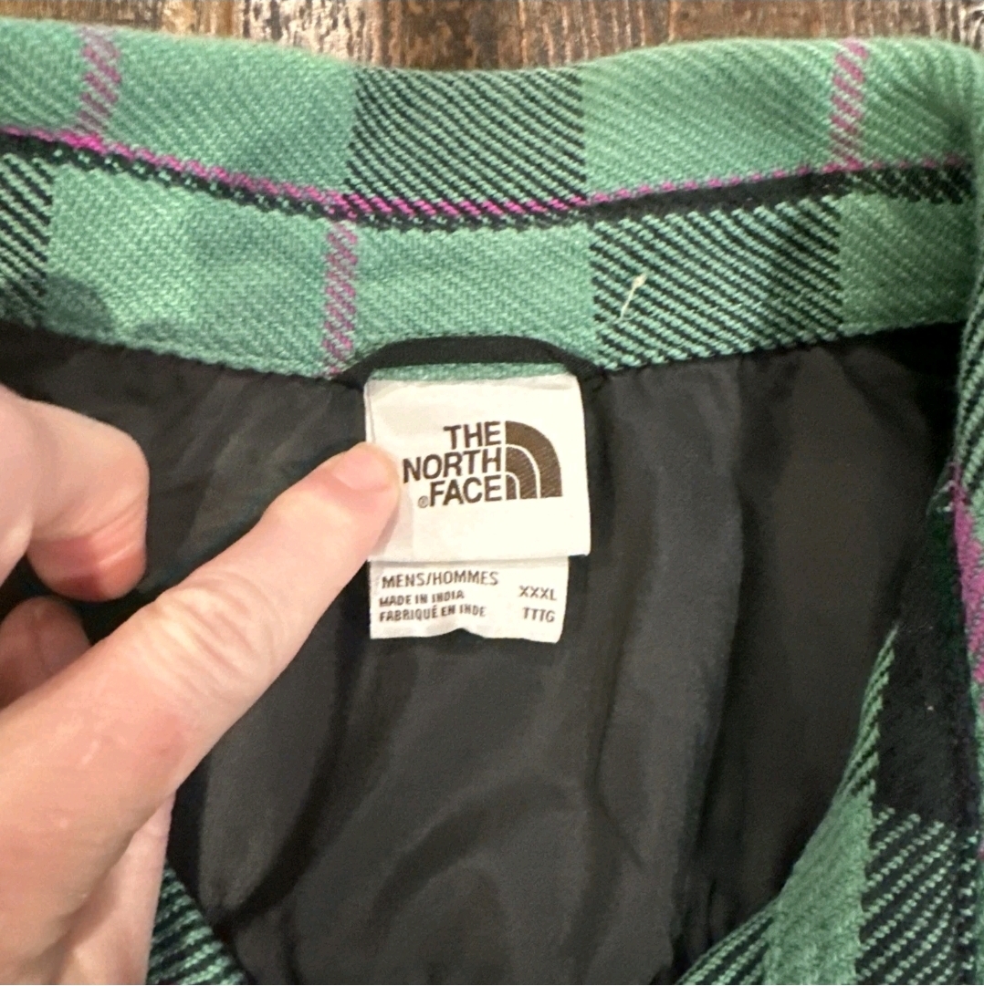 The North Face Shirt Jacket Heavyweight Green Plaid Cotton Shacket Men’s 3XL