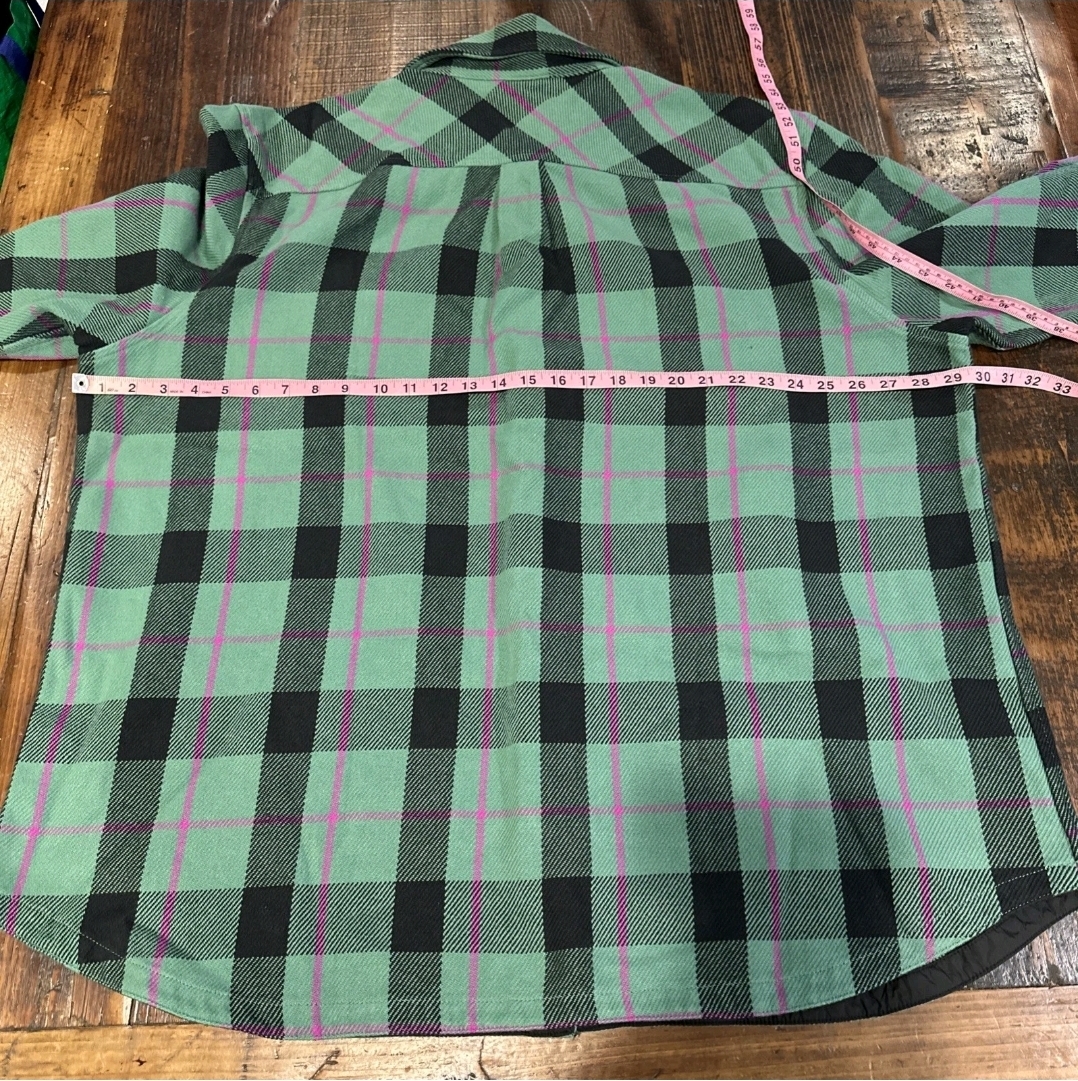The North Face Shirt Jacket Heavyweight Green Plaid Cotton Shacket Men’s 3XL