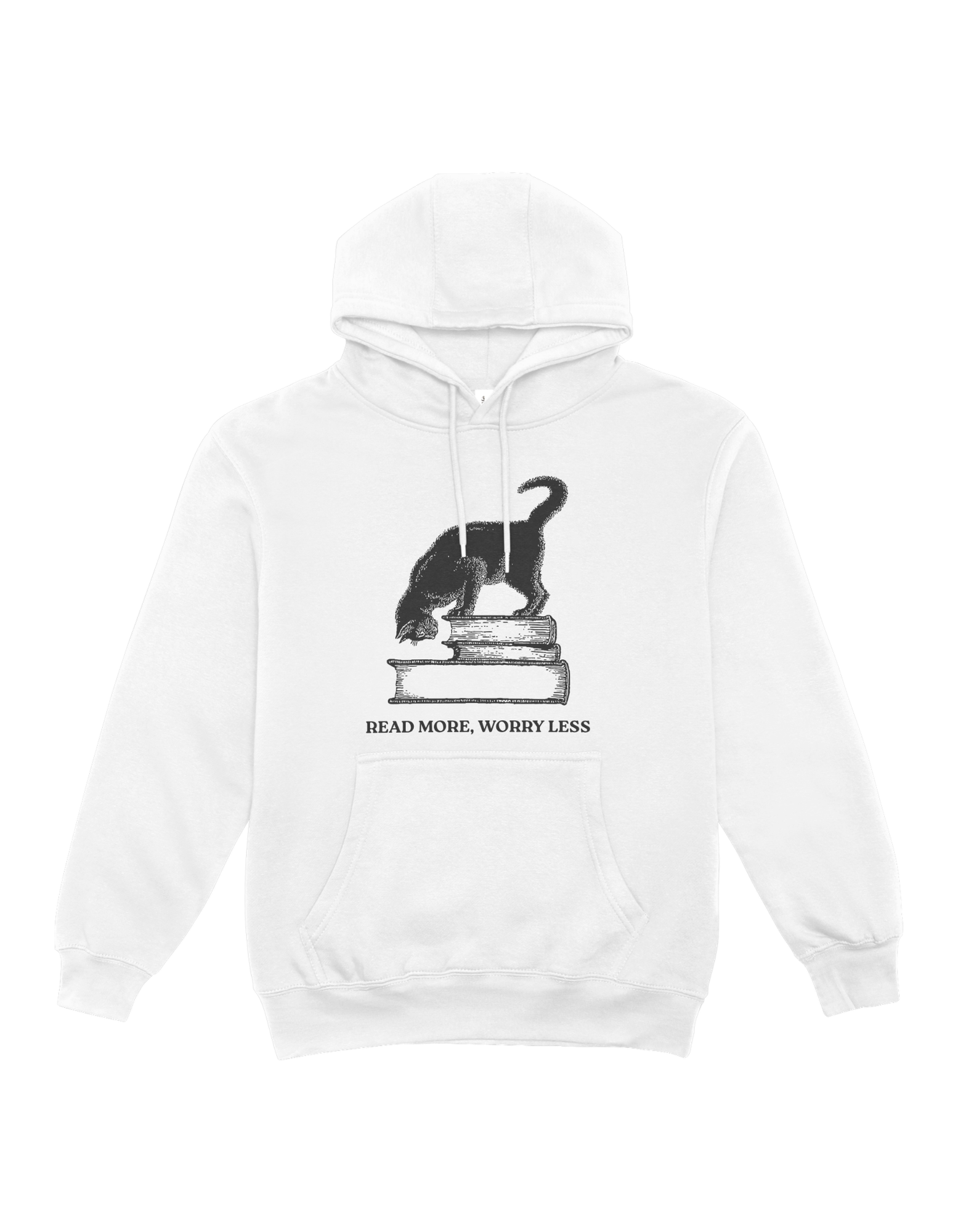 Read More, Worry Less White Hoodie