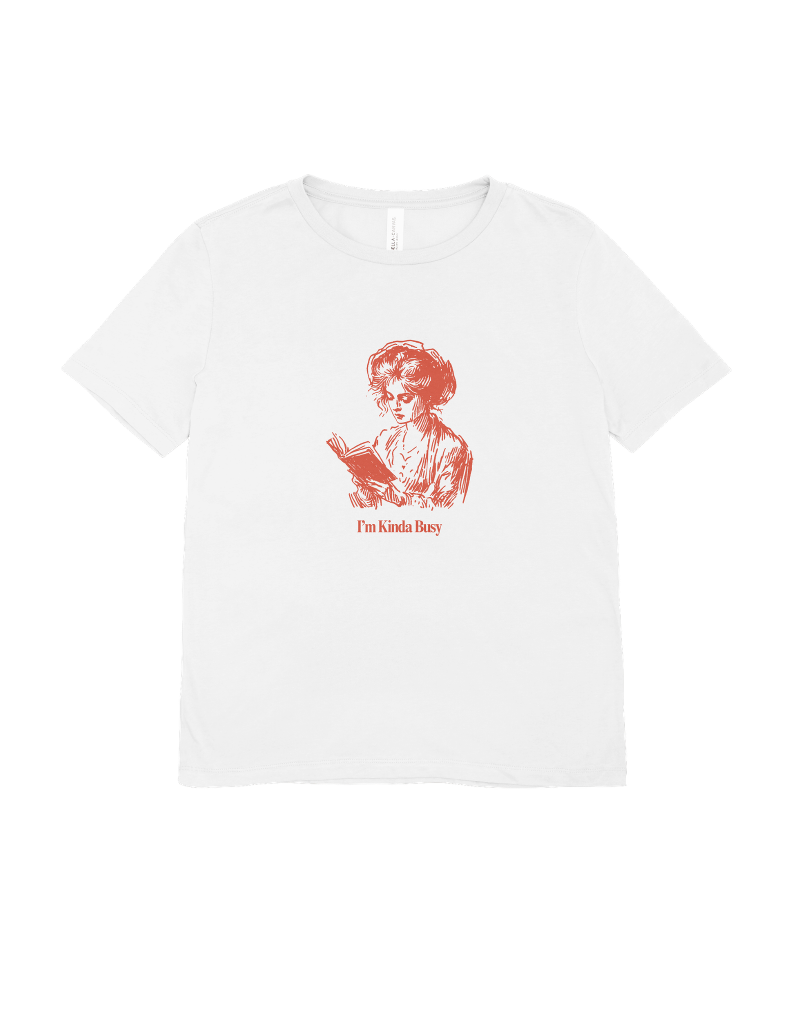 I'm Kinda Busy White T-shirt Red Girl