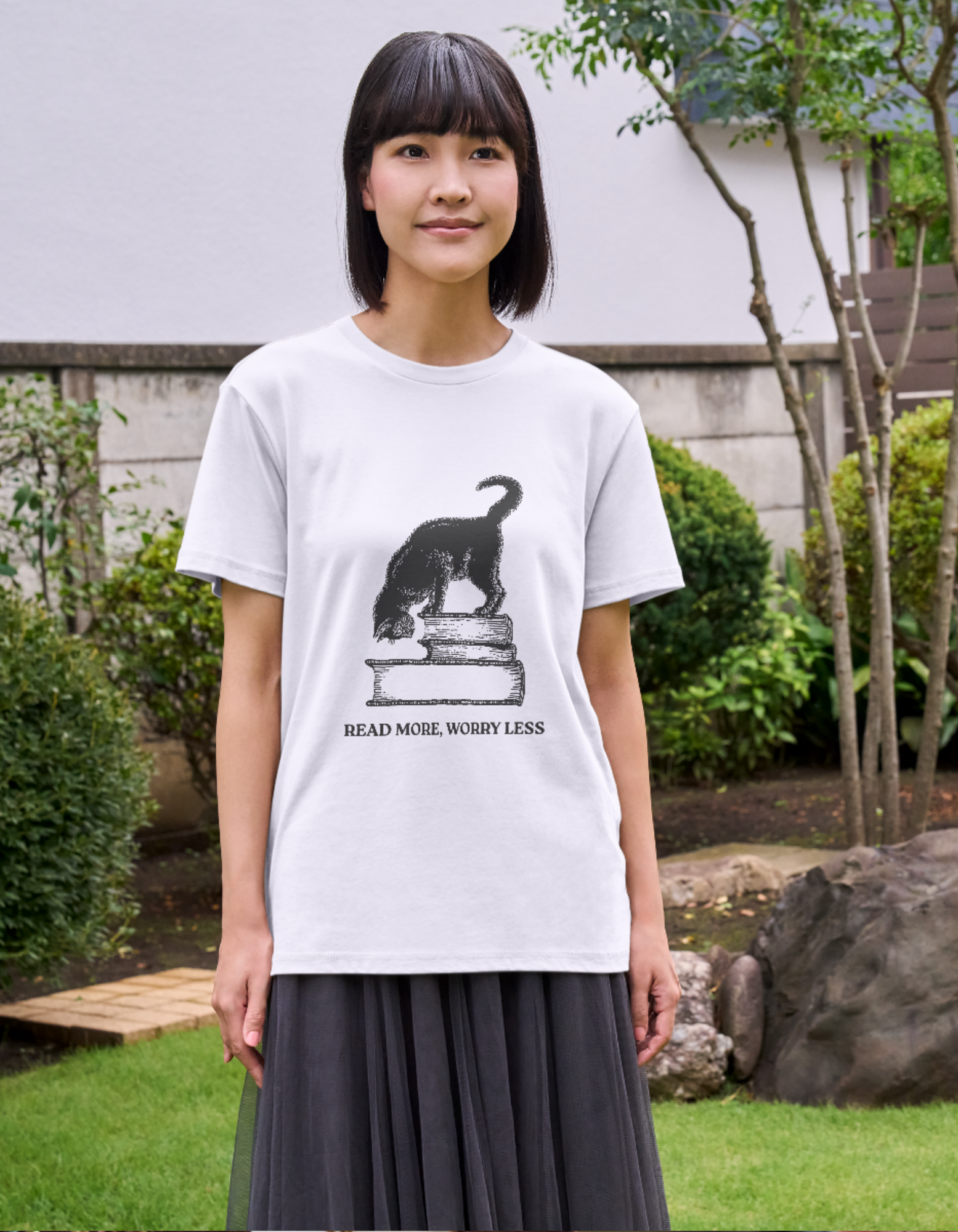 Read More, Worry Less White T-shirt