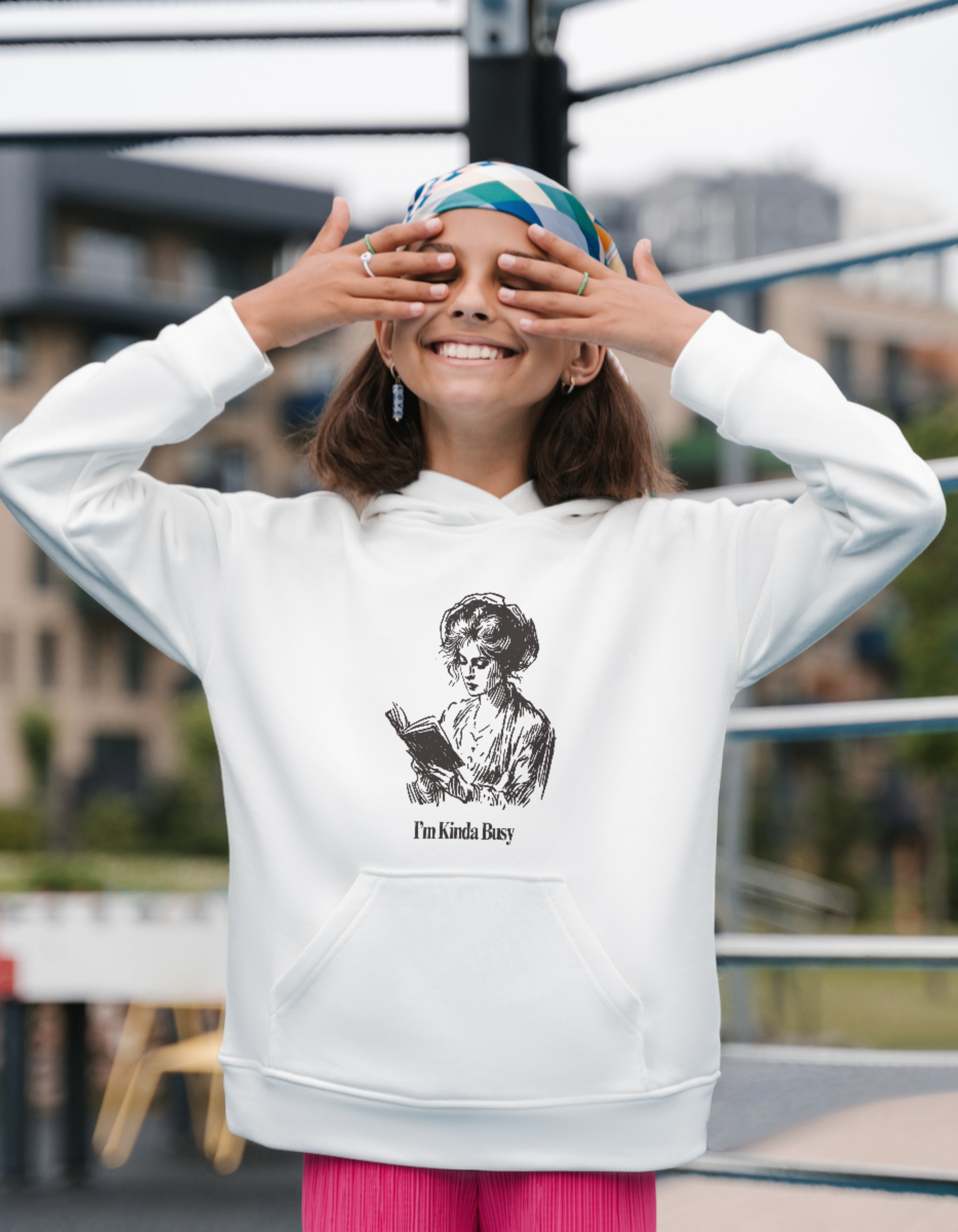 I'm Kinda Busy White Hoodie