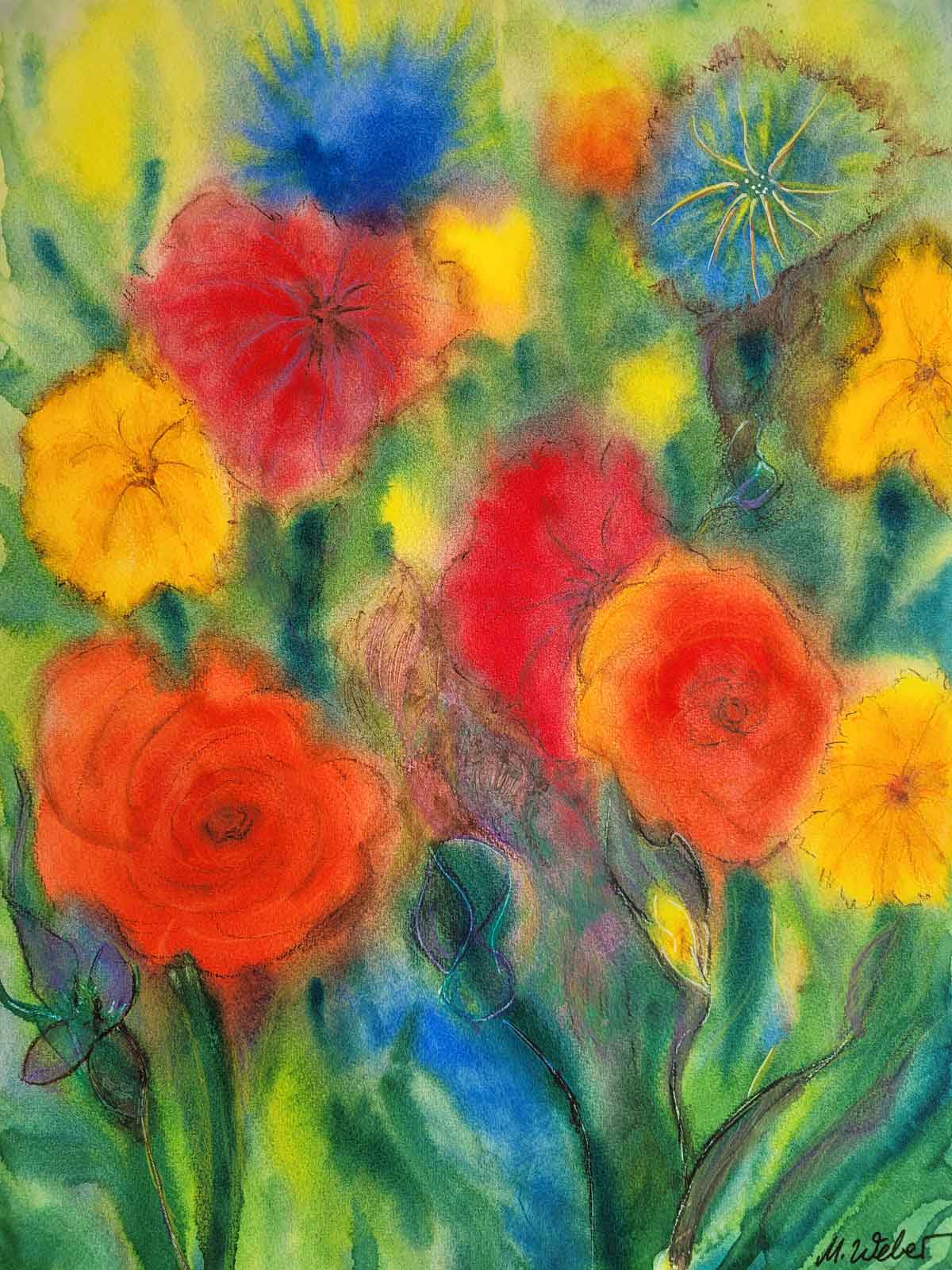 Fröhliches Blühen – Aquarell über das Loslassen