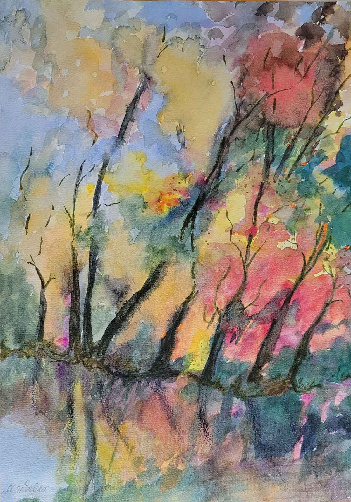 Flüchtiger Moment – Landschafts-Aquarell