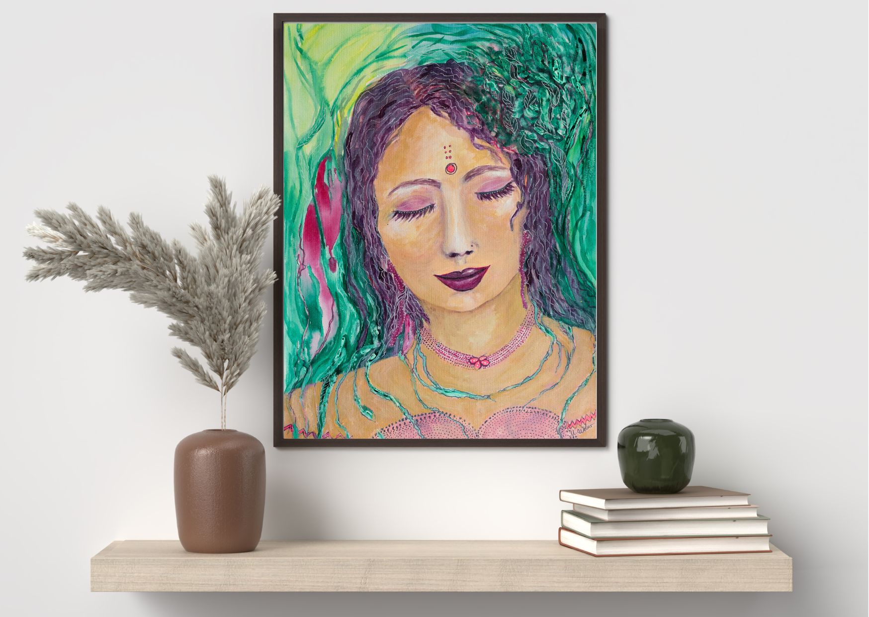 Energetische, farbenfrohe Heilerin – Postkarte & Fine-Art-Print