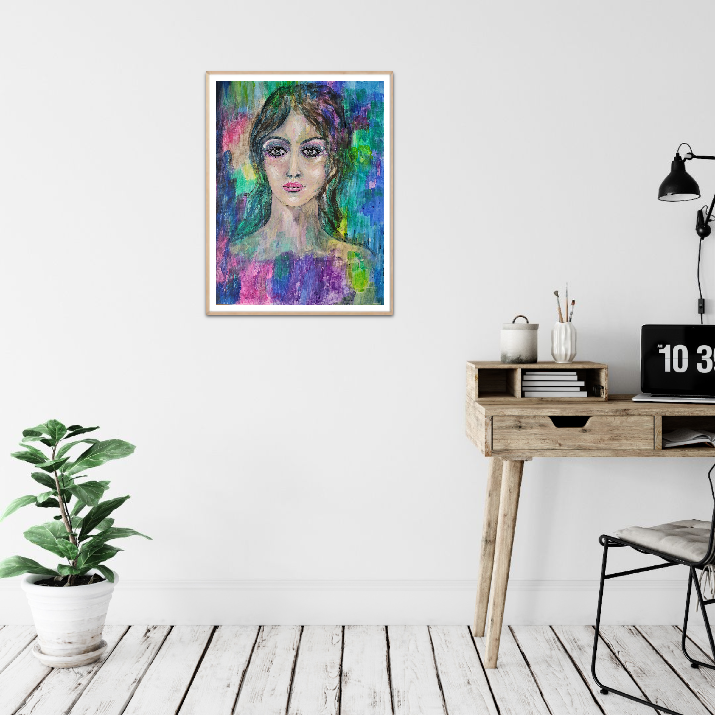 Traum oder Wirklichkeit? Abstraktes Portrait einer Frau -  Aquarell und Acryl