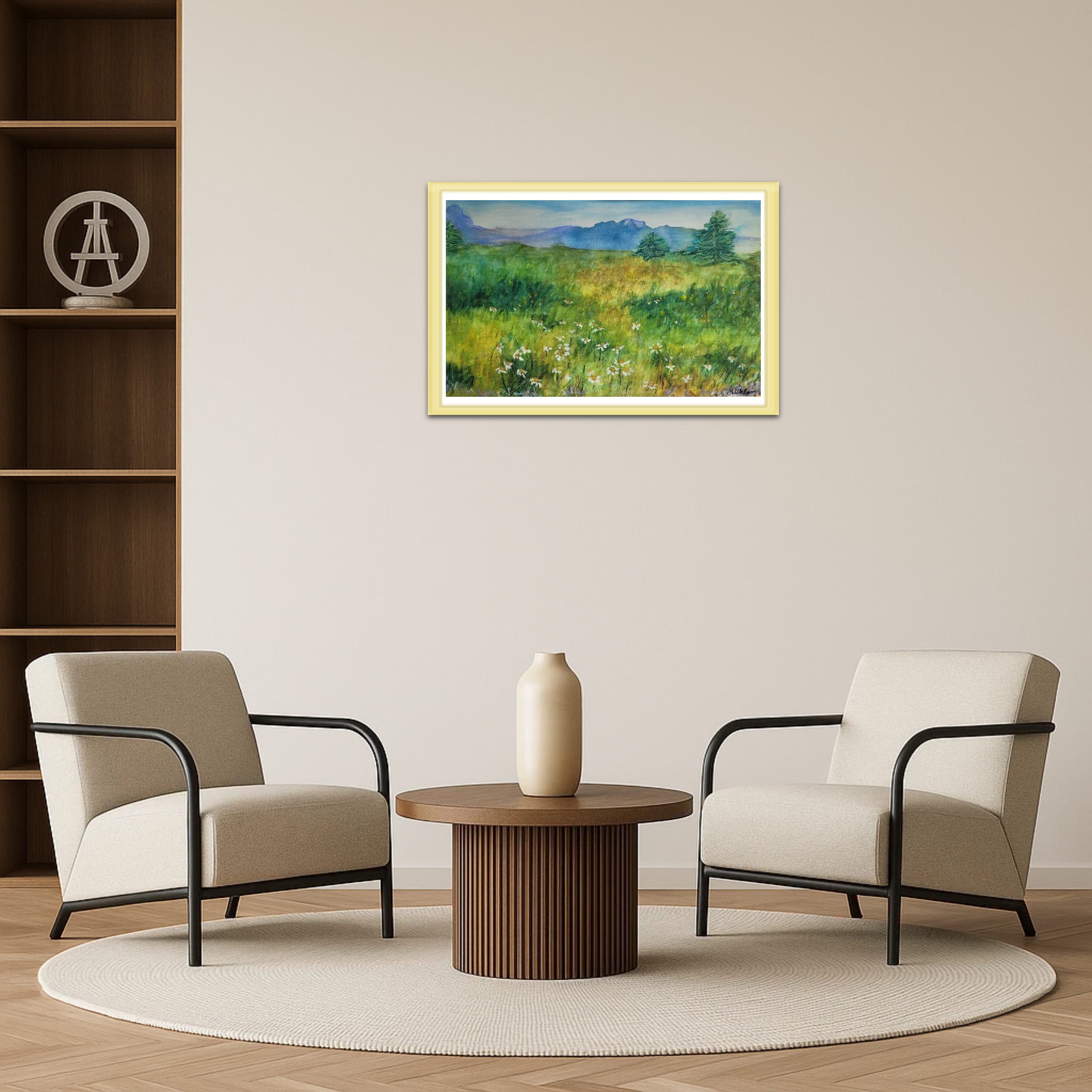 Blumenwiese in Schweden - Aquarell