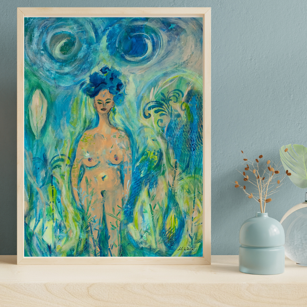 Die Mondgöttin erwacht in ihrer Weiblichkeit – Postkarte & Fine-Art-Print