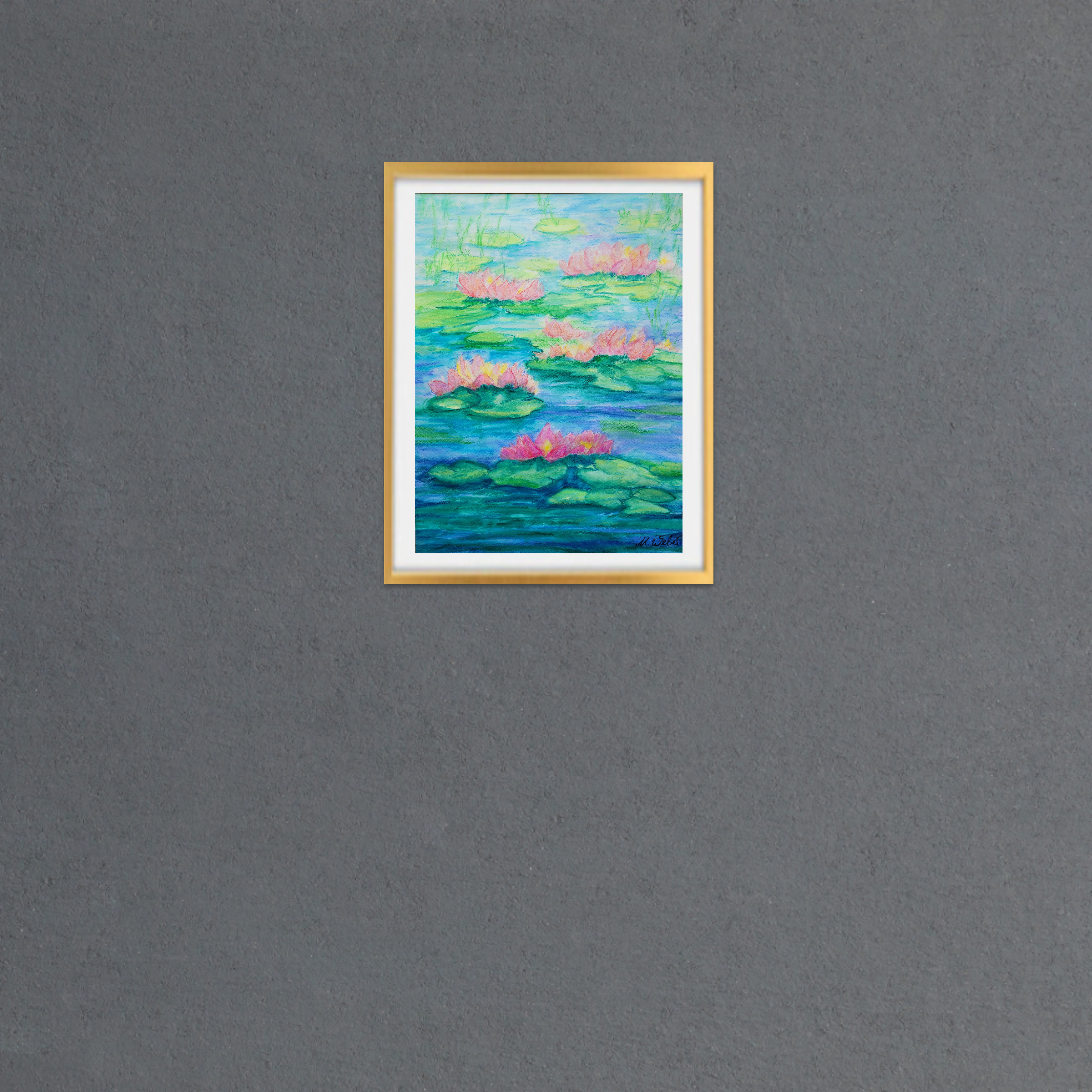  Mystischer Seerosen-Teich - Aquarell-Gemälde