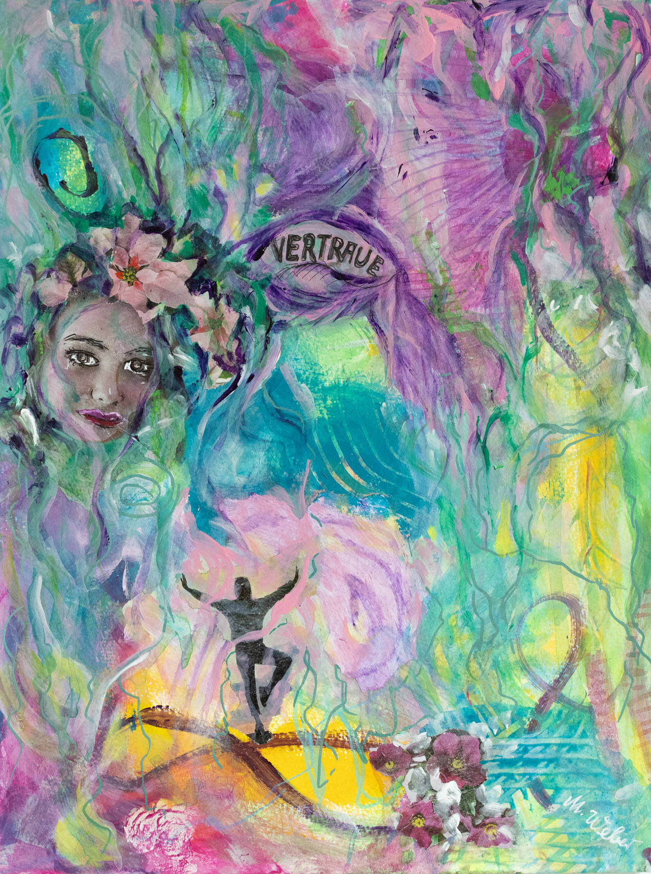 Vertrauen – Mixed-Media-Bild in Acryl und Collage