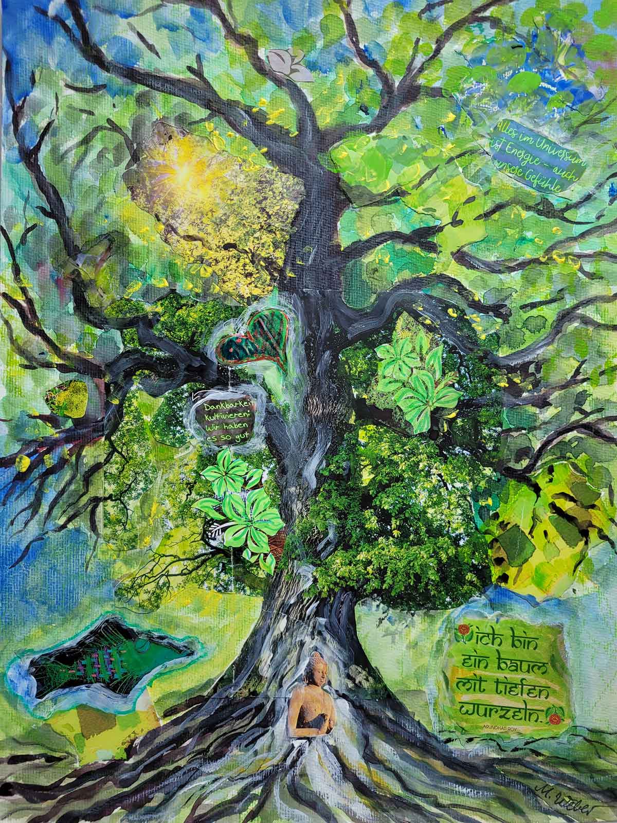Baum des Lebens – Mixed-Media-Kunstwerk
