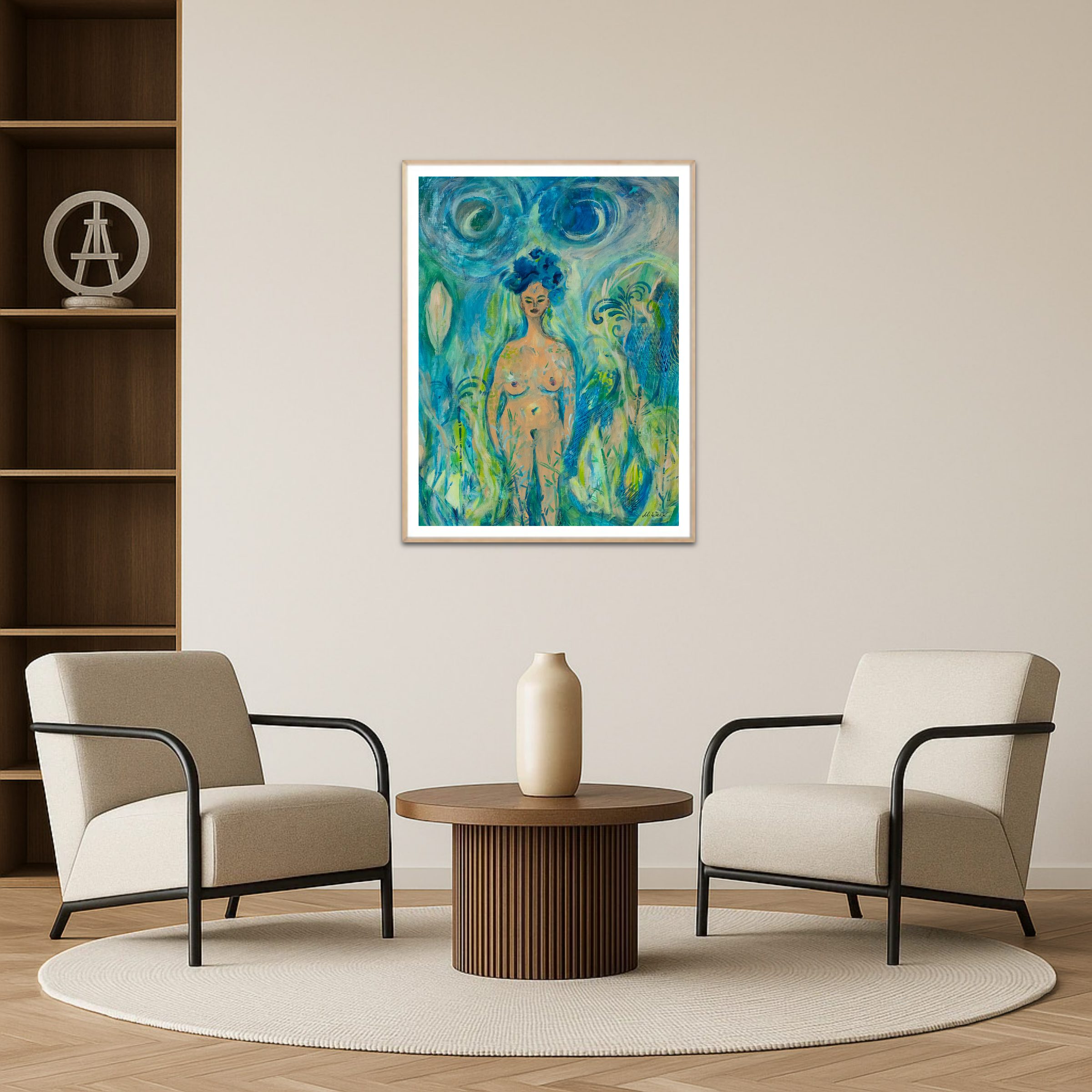 Die Mondgöttin erwacht in ihrer Weiblichkeit – Acrylgemälde