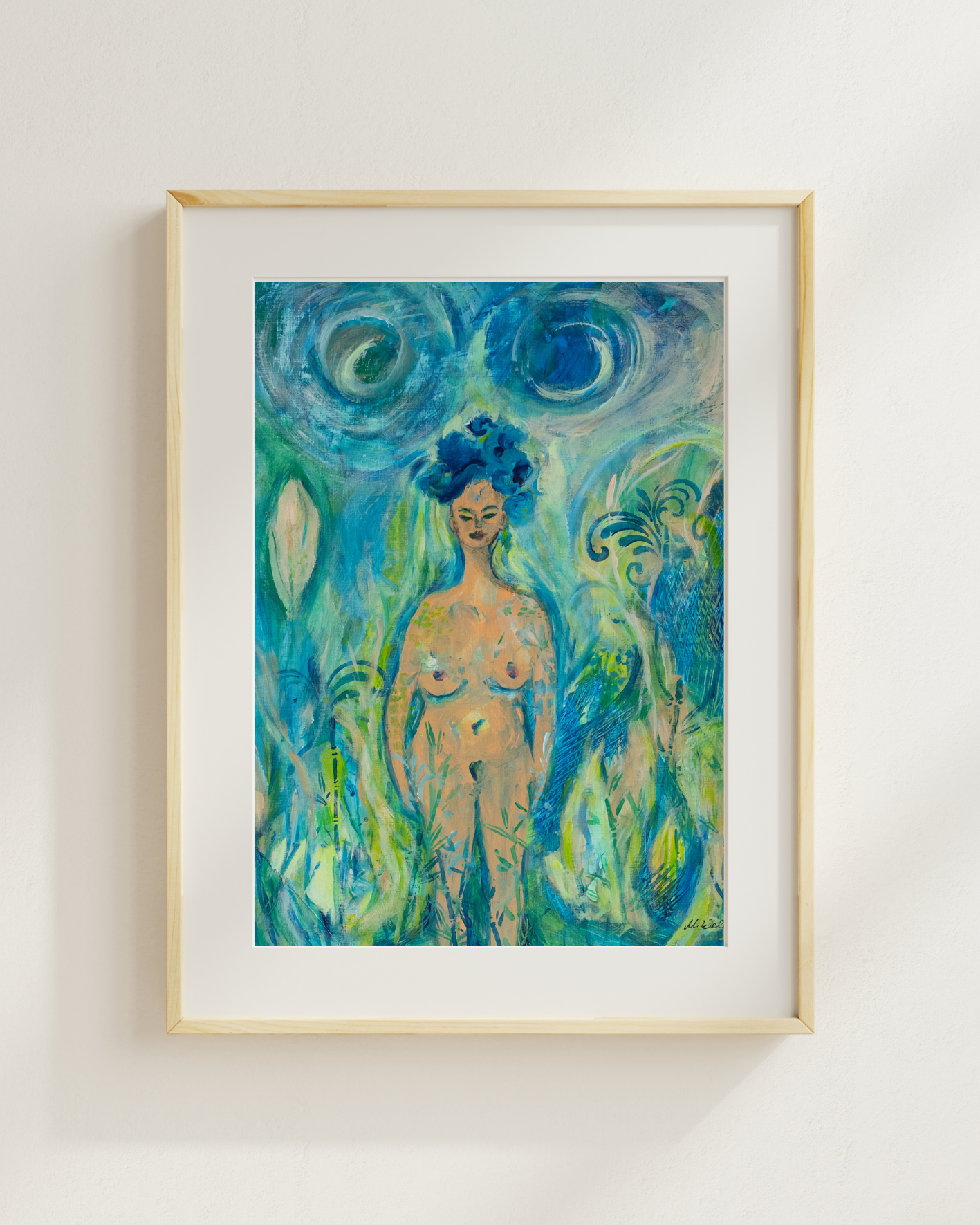 Die Mondgöttin erwacht in ihrer Weiblichkeit – Postkarte & Fine-Art-Print