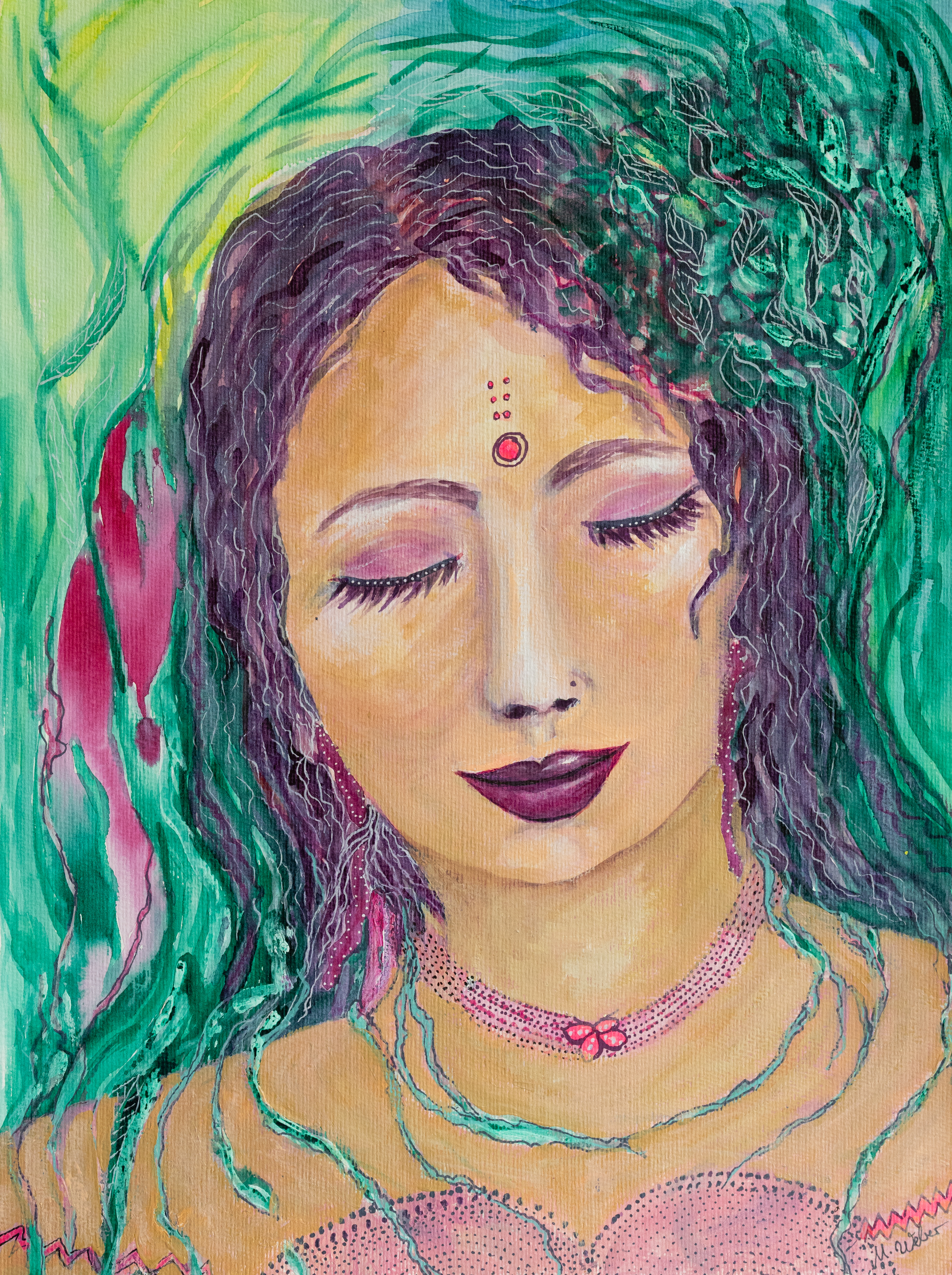 Energetische, farbenfrohe Heilerin – Postkarte & Fine-Art-Print