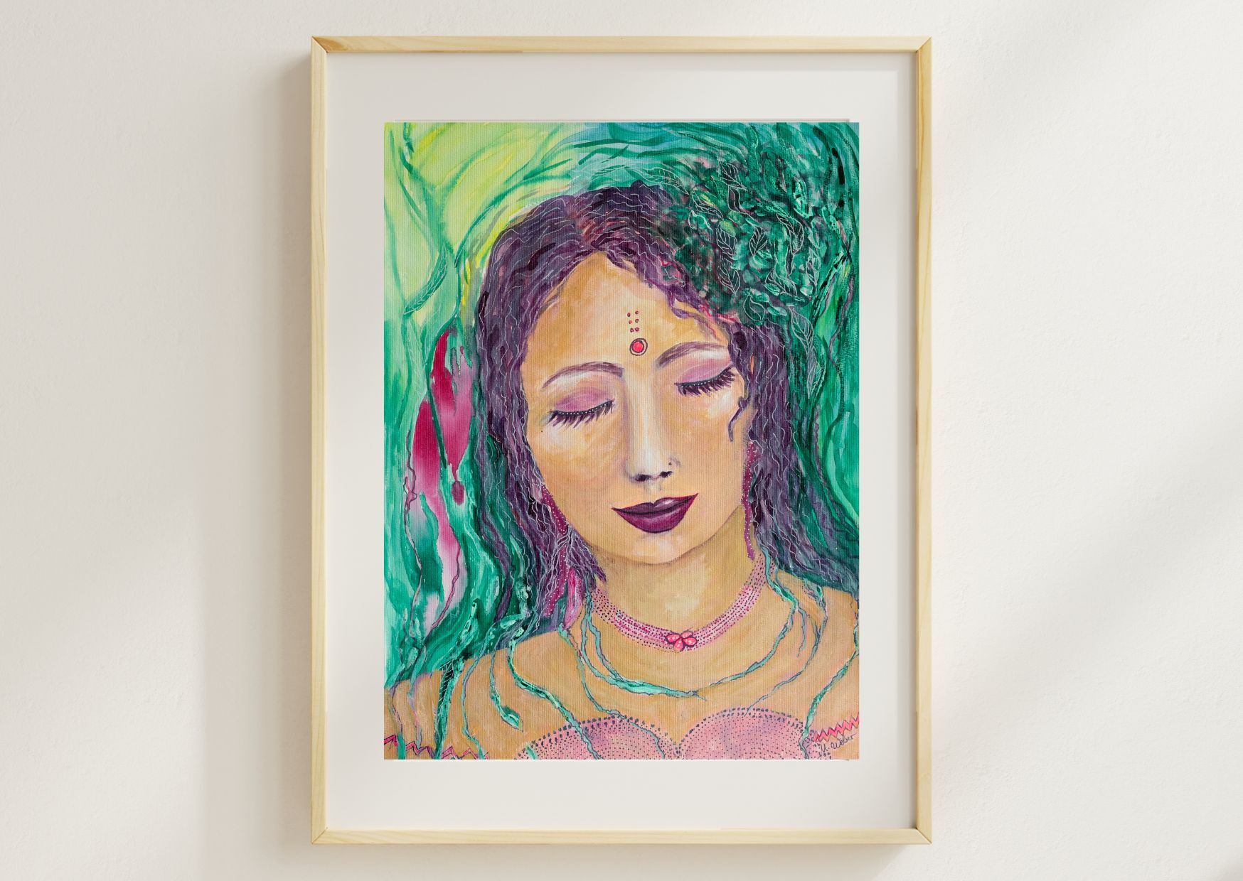 Energetische, farbenfrohe Heilerin – Postkarte & Fine-Art-Print