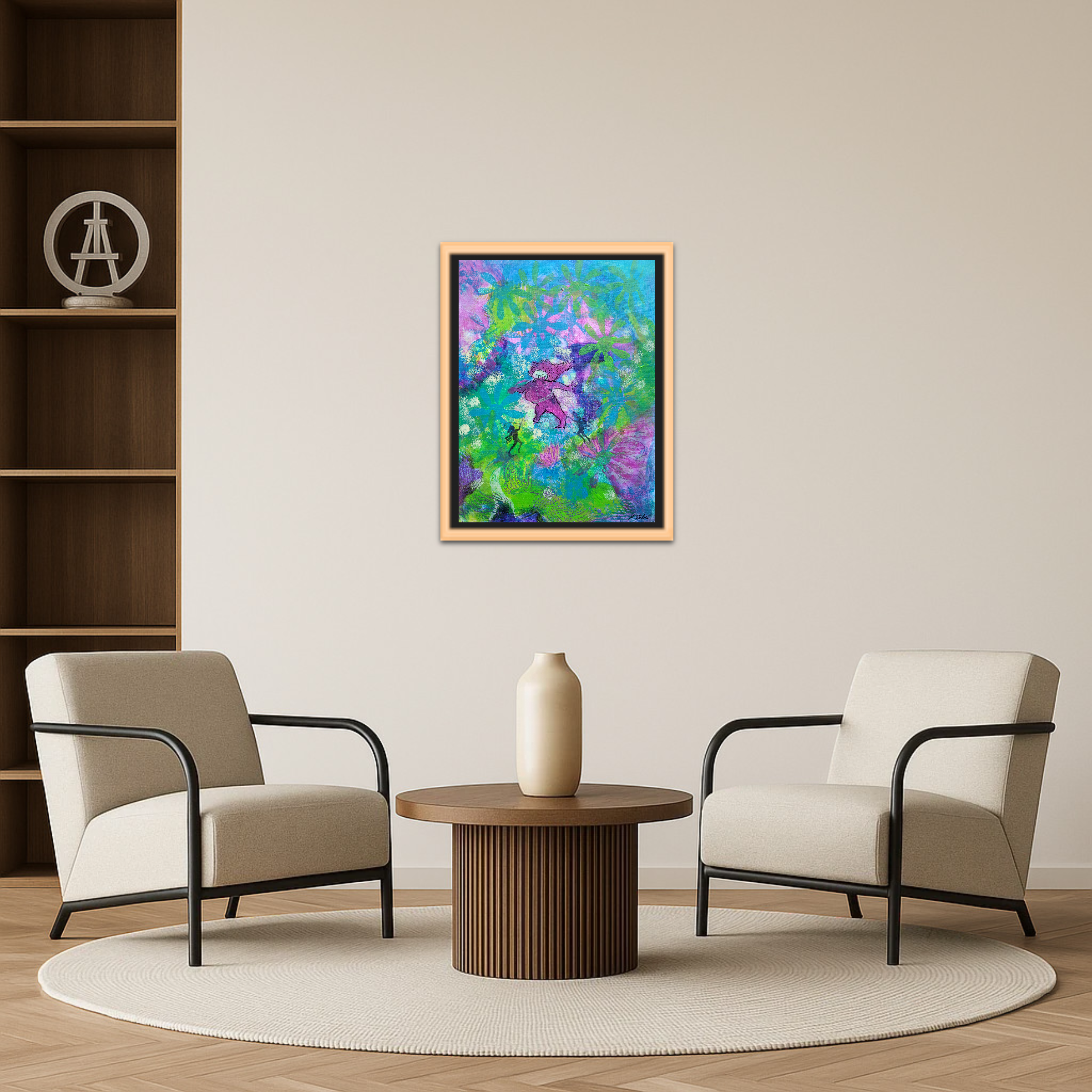 Magisches, intuitives Märchen-Gemälde – Mixed-Media-Bild