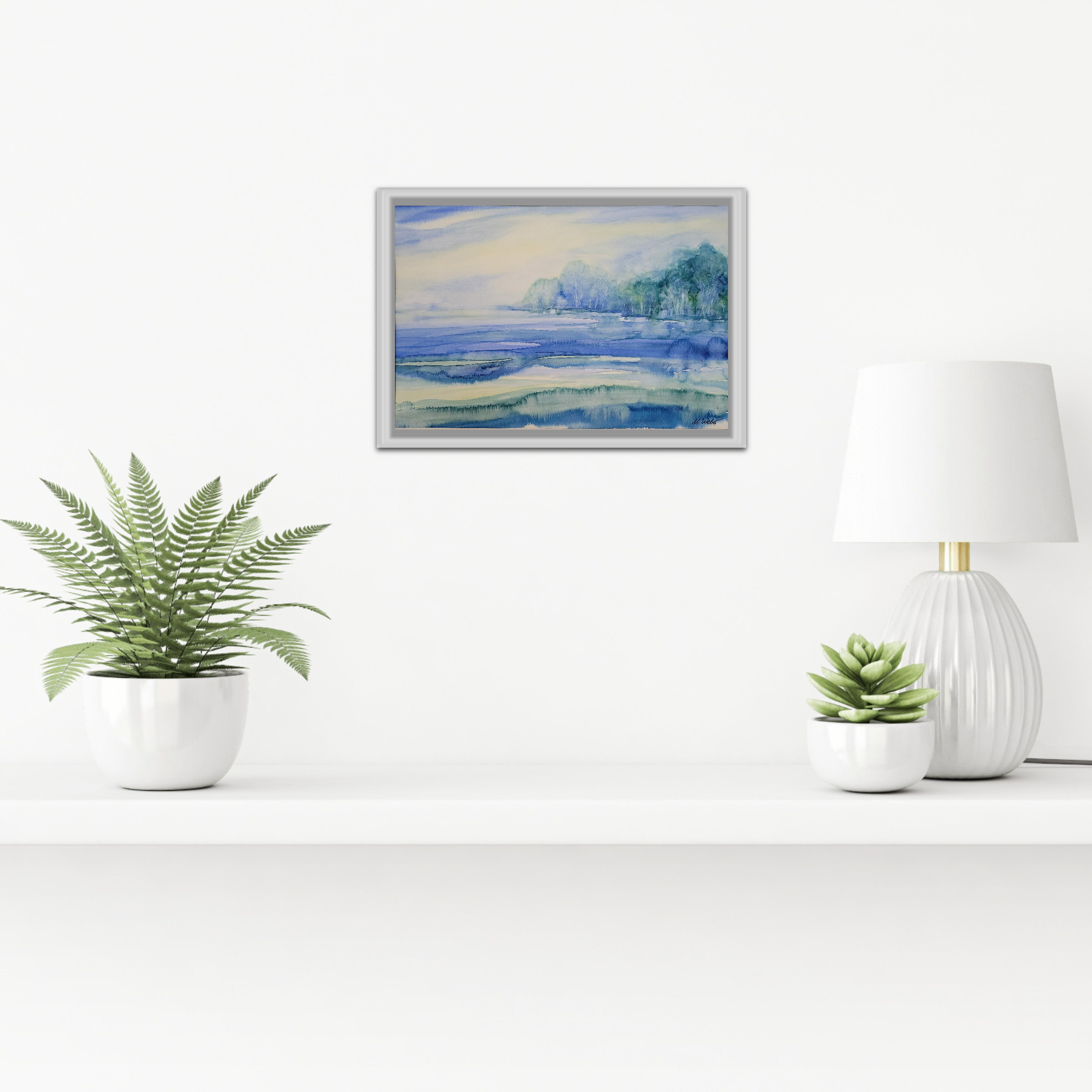 Durchatmen am Wasser – Stimmungsvolles Aquarell