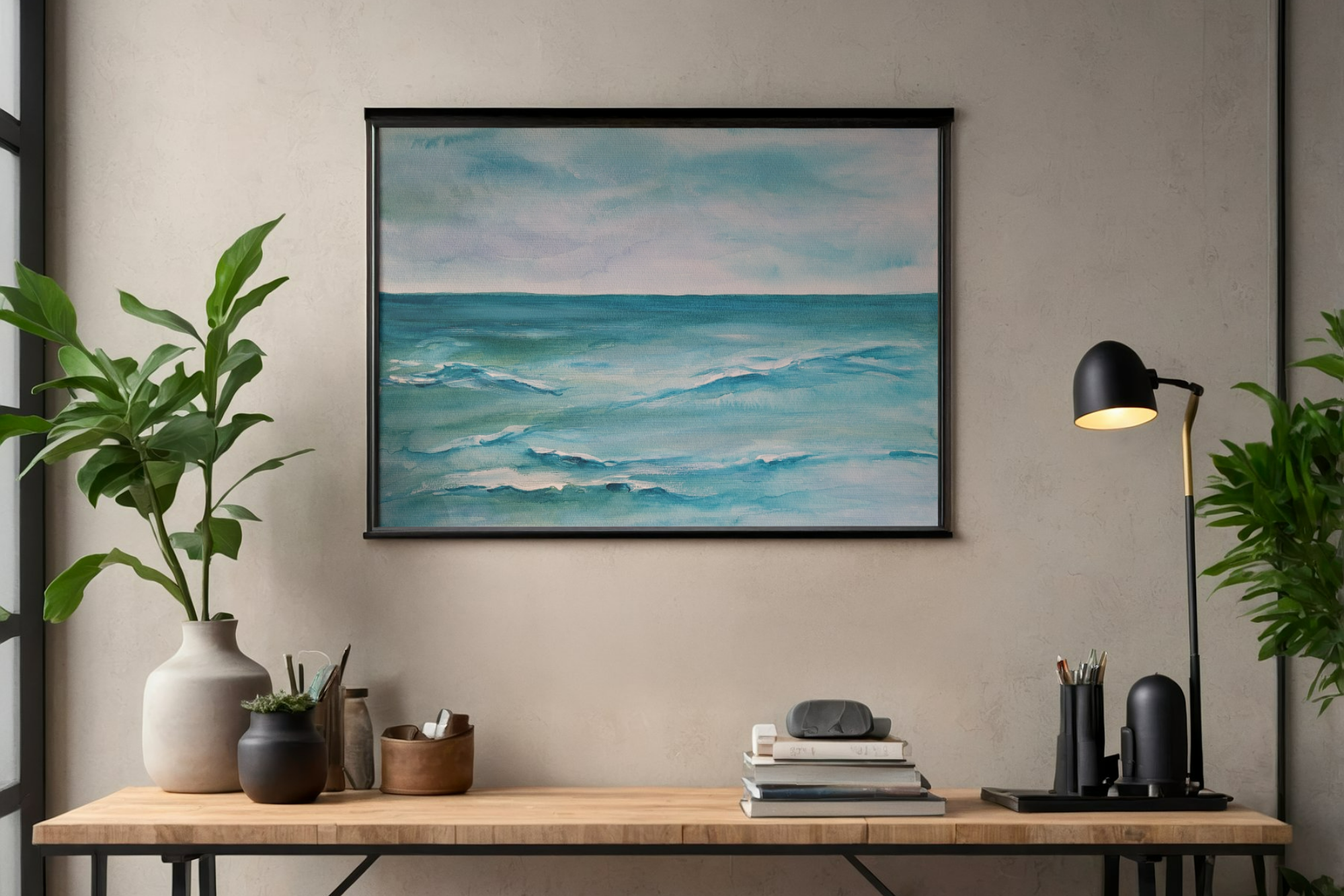 Türkises Meer – Maritimes Aquarell