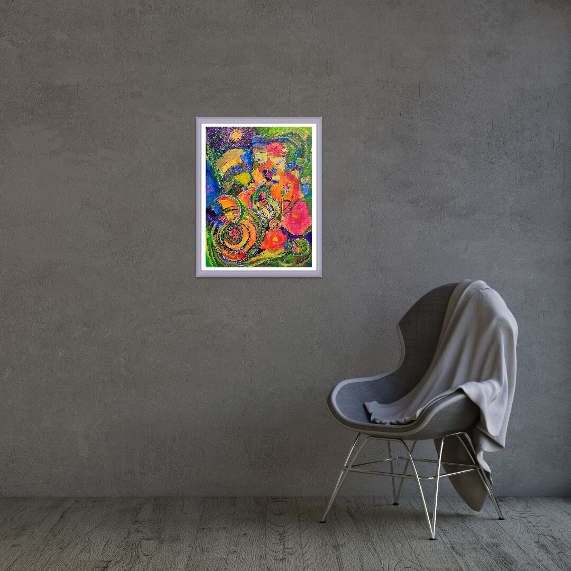 Brasilien-Power – Abstraktes Acrylgemälde auf Leinwand